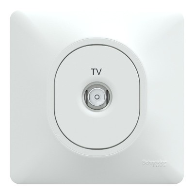 Schneider Ovalis - Prise TV complet blanc - Réf : S320405-P