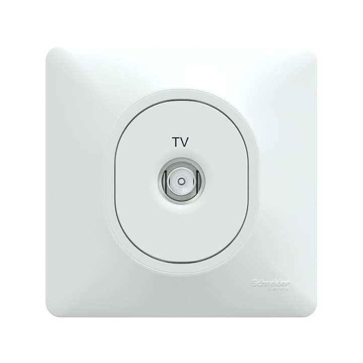 Schneider Ovalis - Prise TV complet blanc - Réf : S320405-P