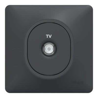 Schneider Ovalis - Prise TV complet anthracite - Réf : S340405-P