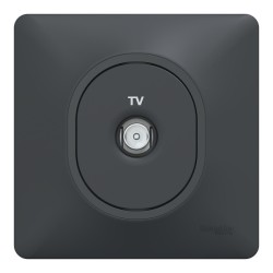 Schneider Ovalis - Prise TV complet anthracite - Réf : S340405-P