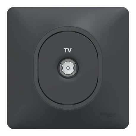 Schneider Ovalis - Prise TV complet anthracite - Réf : S340405-P