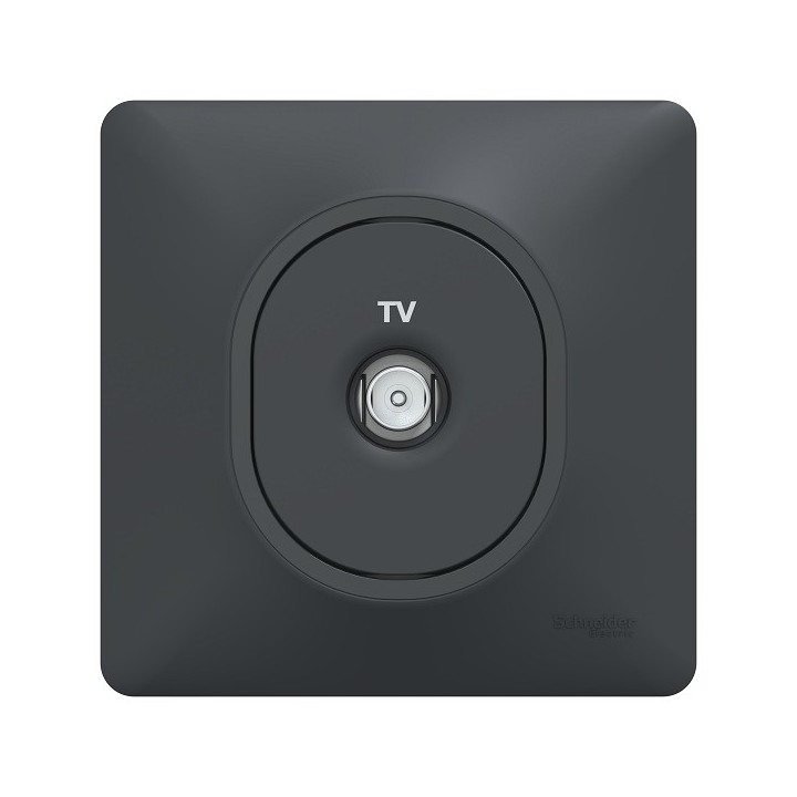 Schneider Ovalis - Prise TV complet anthracite - Réf : S340405-P