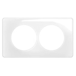 Legrand Céliane - Plaque de finition Blanc émaillé 2 postes - Spéciale rénovation - Réf : CP0006