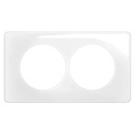 Legrand Céliane - Plaque de finition Blanc émaillé 2 postes - Spéciale rénovation - Réf : CP0006