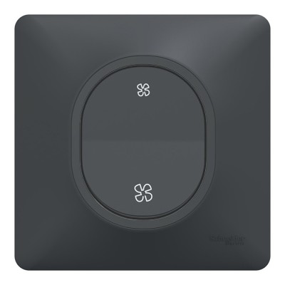 Schneider Ovalis - Bouton poussoir VMC complet anthracite - Réf : S340236-P