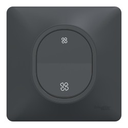 Schneider Ovalis - Bouton poussoir VMC complet anthracite - Réf : S340236-P