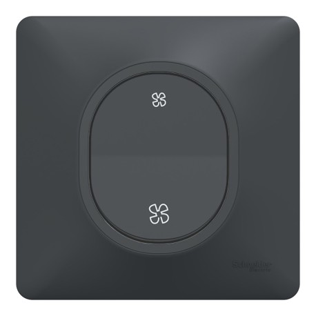 Schneider Ovalis - Bouton poussoir VMC complet anthracite - Réf : S340236-P