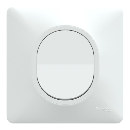 Schneider Ovalis - Bouton poussoir complet blanc - Réf : S320206-P