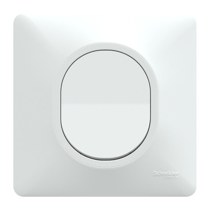 Schneider Ovalis - Bouton poussoir complet blanc - Réf : S320206-P