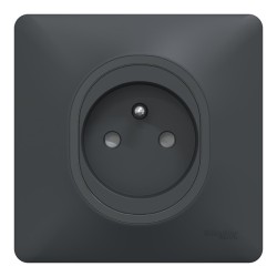 Schneider Ovalis - Prise de courant 2P+T complet anthracite - Réf : S340059-P