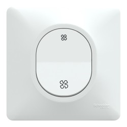 Schneider Ovalis - Bouton poussoir VMC complet blanc - Réf : S320236-P