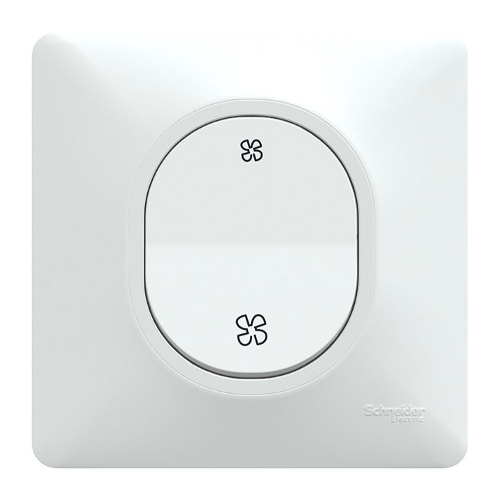 Schneider Ovalis - Bouton poussoir VMC complet blanc - Réf : S320236-P