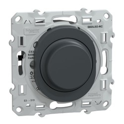 Schneider - Ovalis - Variateur de lumière universel - 2/3 fils - Anthracite - Réf : S340519