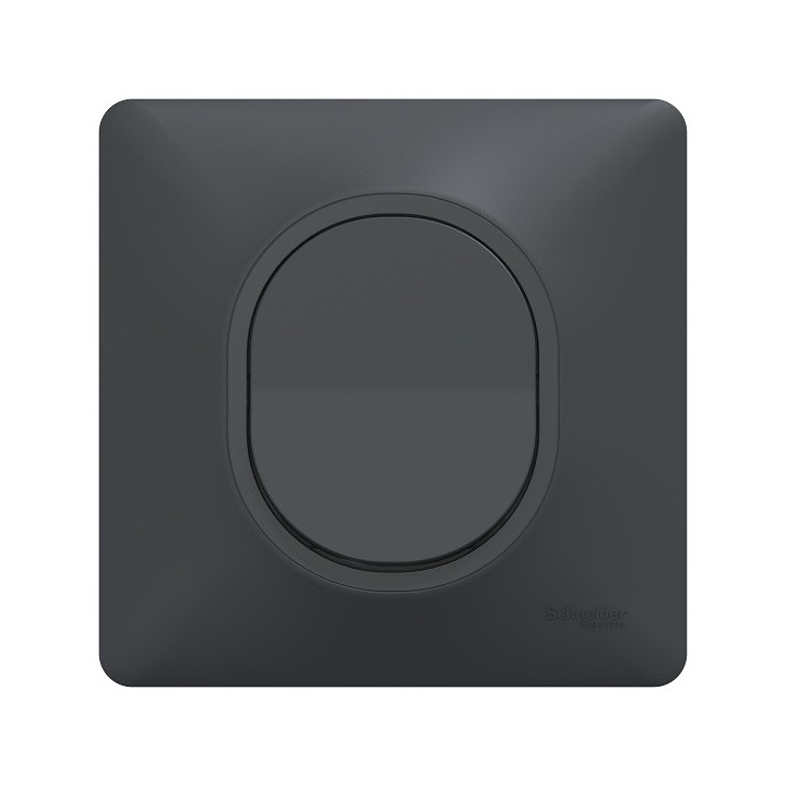 Schneider Ovalis - Interrupteur va et vient complet anthracite - Réf : S340204-P