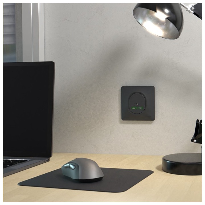 Schneider Ovalis - Chargeur USB-C complet anthracite - 65W - Forte puissance pour charge app. mobiles - Réf : S340406-P