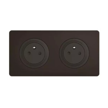 Legrand Céliane - Double prise de courant - Ensemble à composer - 16A 250V 2x2P+T - Blanc - Réf : CM0111F