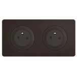 Legrand Céliane - Double prise de courant - Ensemble à composer - 16A 250V 2x2P+T - Blanc - Réf : CM0111F