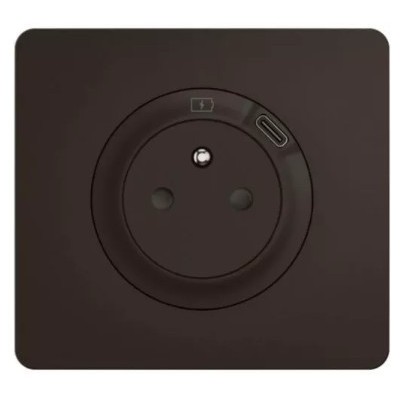 Legrand Céliane - Prise Surface avec prise USB Type-C intégré - Ensemble complet à composer - Noir - Réf : CN0140-P