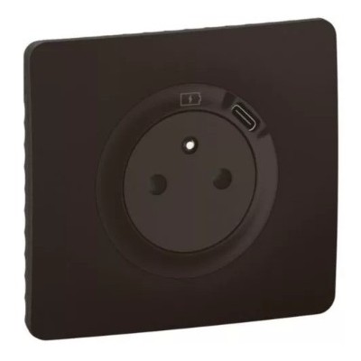 Legrand Céliane - Prise Surface avec prise USB Type-C intégré - Ensemble complet à composer - Noir - Réf : CN0140-P