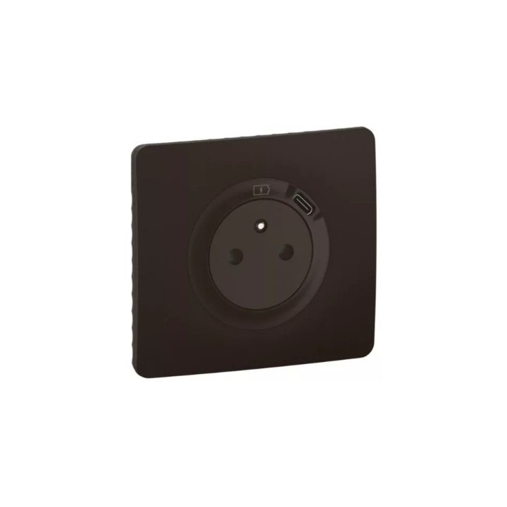 Legrand Céliane - Prise Surface avec prise USB Type-C intégré - Ensemble complet à composer - Noir - Réf : CN0140-P