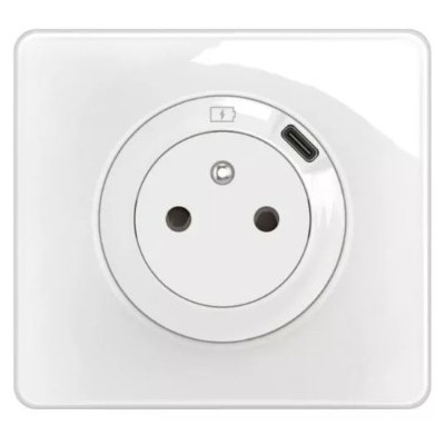 Legrand Céliane - Prise Surface avec chargeur Type C intégré - Ensemble complet à composer - Blanc - Réf : CB0140-P