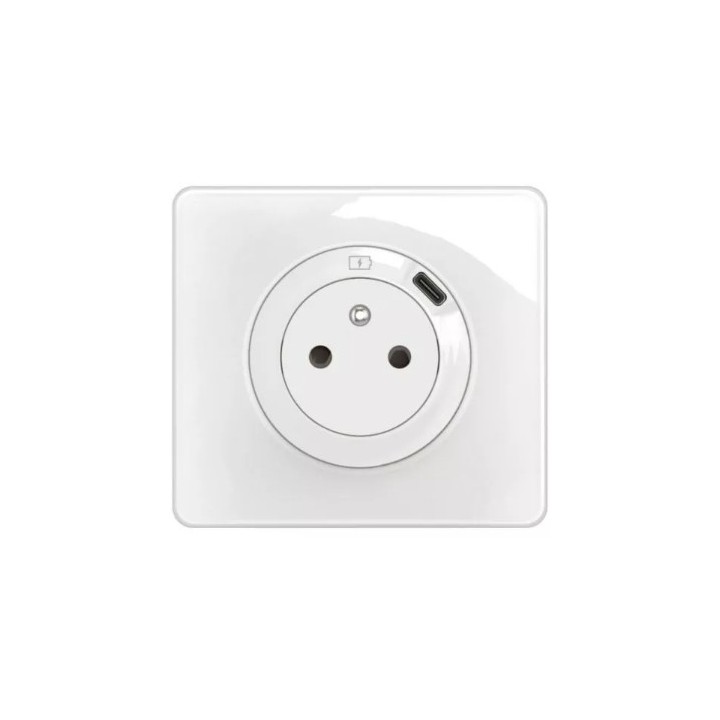 Legrand Céliane - Prise Surface avec chargeur Type C intégré - Ensemble complet à composer - Blanc - Réf : CB0140-P