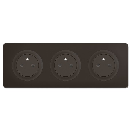 Legrand Céliane - Triple prise de courant Précâblée - Ensemble à composer - 16A 250V 3x2P+T - Noir - Réf : CM0111G