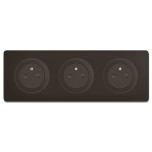 Legrand Céliane - Triple prise de courant Précâblée - Ensemble à composer - 16A 250V 3x2P+T - Noir - Réf : CM0111G