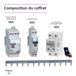 Legrand - Coffret précâblé pour recharge véhicule électrique avec compteur d'énergie WIFI 60A - Réf : 001908-02-Précablé