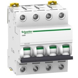 Schneider - Acti9 iC60N Disjoncteur - 63A - 4P - courbe C - 10kA 400V - Réf : A9F77463