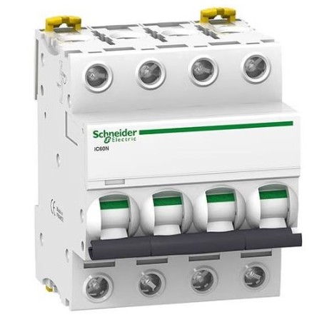 Schneider - Acti9 iC60N Disjoncteur - 63A - 4P - courbe C - 10kA 400V - Réf : A9F77463