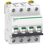 Schneider - Acti9 iC60N Disjoncteur - 63A - 4P - courbe C - 10kA 400V - Réf : A9F77463