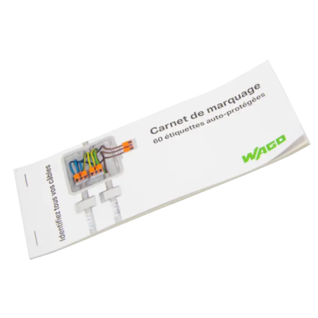 Wago - Carnet de repérage de câble/gaine 60 étiquettes - Réf : 8000-0100/1000-1000