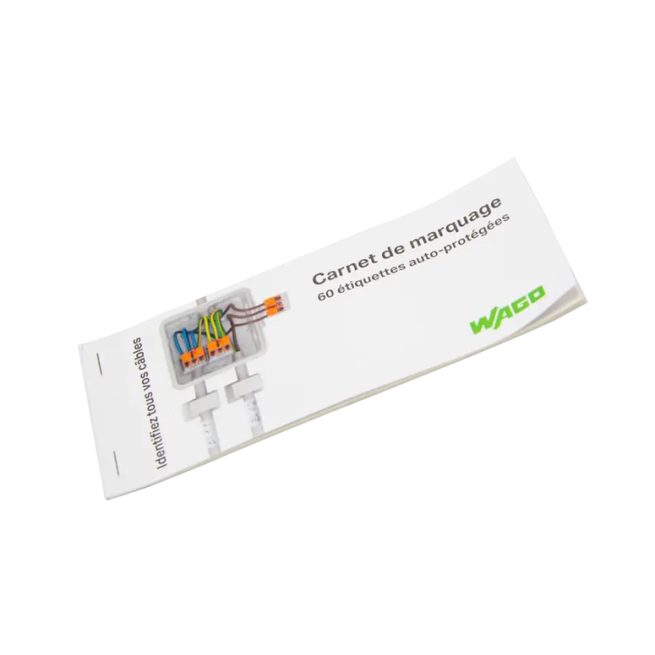Wago - Carnet de repérage de câble/gaine 60 étiquettes - Réf : 8000-0100/1000-1000
