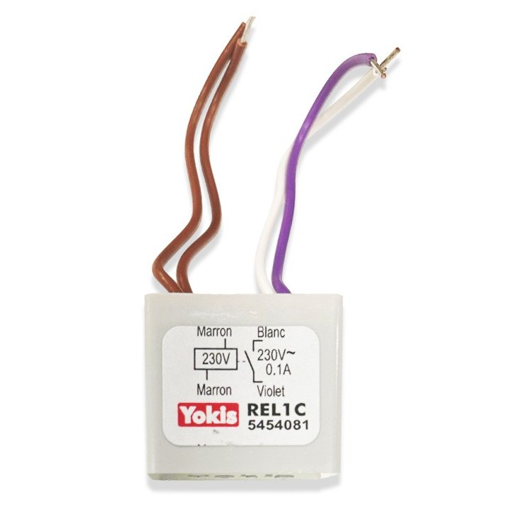 Yokis - Relais bobine 230V˜contact NO 203C/0.1A - Code article : 5454081 - Réf : REL1C