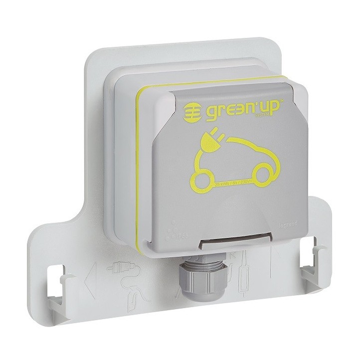 Legrand - Kit prise saillie étanche Green'Up pour véhicule électrique + disjoncteur différentiel - 20A - Réf : 090471+410754