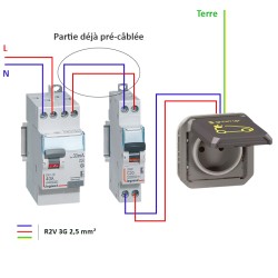 Legrand - Kit recharge pour véhicule électrique + Prise Green Up encastrée - Réf : 069885L-01-Précablé