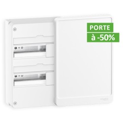 Schneider - Resi9 - coffret 13 Modules - 2 Rangées + Porte incluse à -50% - Réf : R9H13402-P