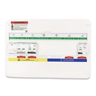 Schneider - Rési9 Energy Center - Coffret PV mono 3 kWc - Onduleur centralisé - 18 modules 1 rangée - Réf : R9HPV118A13