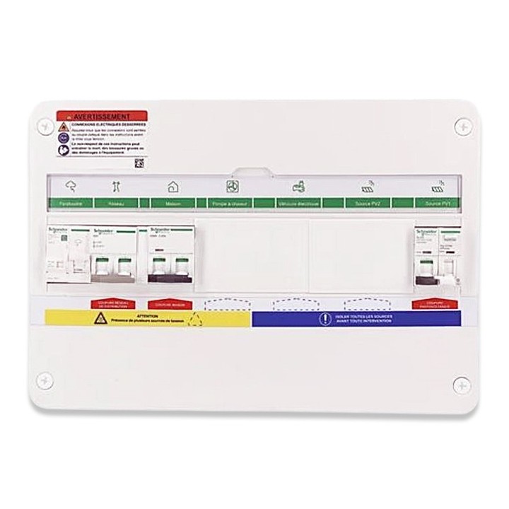 Schneider - Rési9 Energy Center - Coffret PV mono 4-6 kWc - Onduleur centralisé - 18 modules 1 rangée - Réf : R9HPV118A16