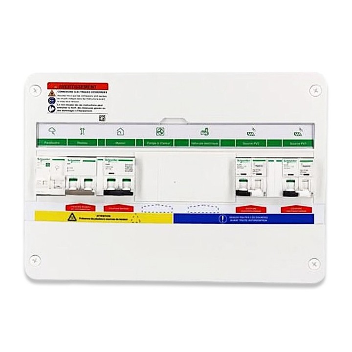 Schneider - Rési9 Energy Center - Coffret PV mono 7-9 kWc - Onduleur centralisé - 18 modules - 1 rangée - Réf : R9HPV118A19