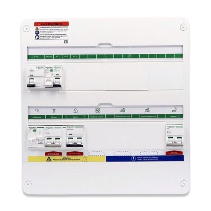 Schneider - Rési9 Energy Center - Coffret PV Mono 4-6 kWc - Onduleur centralisé - 36 modules - 2 rangées - Réf : R9HPV218A16C