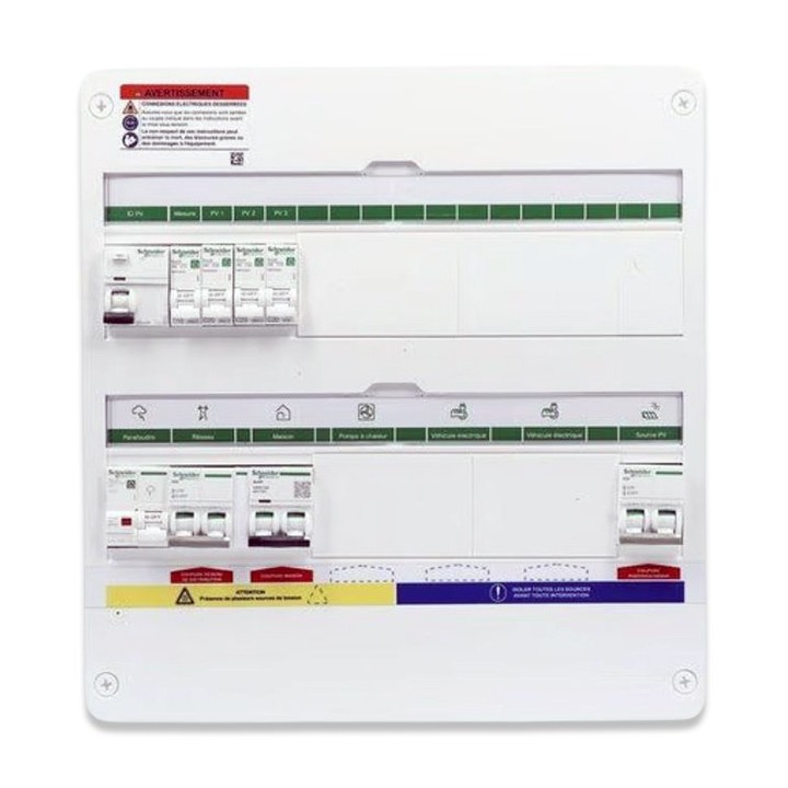 Schneider - Rési9 Energy Center - Coffret PV Mono 7-9 kWc - Micro onduleur - 36 modules - 2 rangées - Réf : R9HPV218A19M
