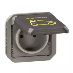 Legrand - Kit recharge pour véhicule électrique + Compteur énergie 45A + Prise Green'up encastrée - Réf : 069885L-02-Précablé