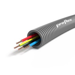 PREFLEX - Gaine électrique ICTA préfilée - 4G1.5 - B/R/VJ - D20 - Couronne de 100m - Réf : PFG20E41502
