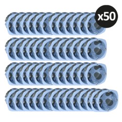 Eur'Ohm - 50 Boîtes d'encastrement - XL AIR'métic - 1 poste - prof. 40 mm - Réf : 52061(50)1