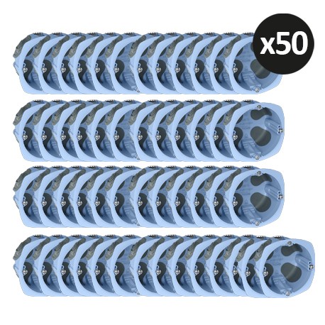 Eur'Ohm - 50 Boîtes d'encastrement - XL AIR'métic - 1 poste - prof. 40 mm - Réf : 52061(50)1