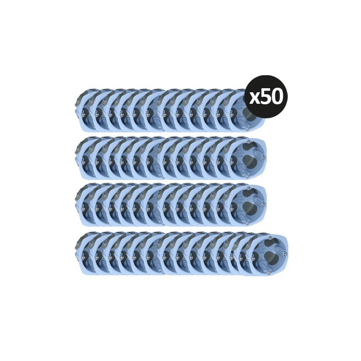 Eur'Ohm - 50 Boîtes d'encastrement - XL AIR'métic - 1 poste - prof. 40 mm - Réf : 52061(50)1