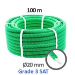 Qofil+ - Gaine électrique ICTA préfilée Grade 3 SAT 2200MHZ F/FTP D20 - Couronne de 100m - Réf : QOF20PTTG3S