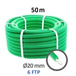 Qofil+ - Gaine électrique ICTA préfilée câble TV 17VATC - Ø20 mm - Couronne de 50m - Réf : QOF20TV17VB